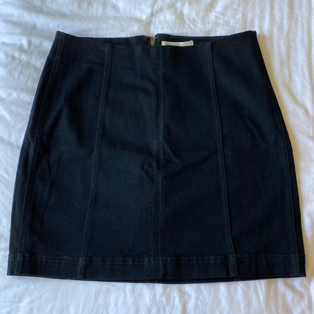 Black high waisted jean skirt